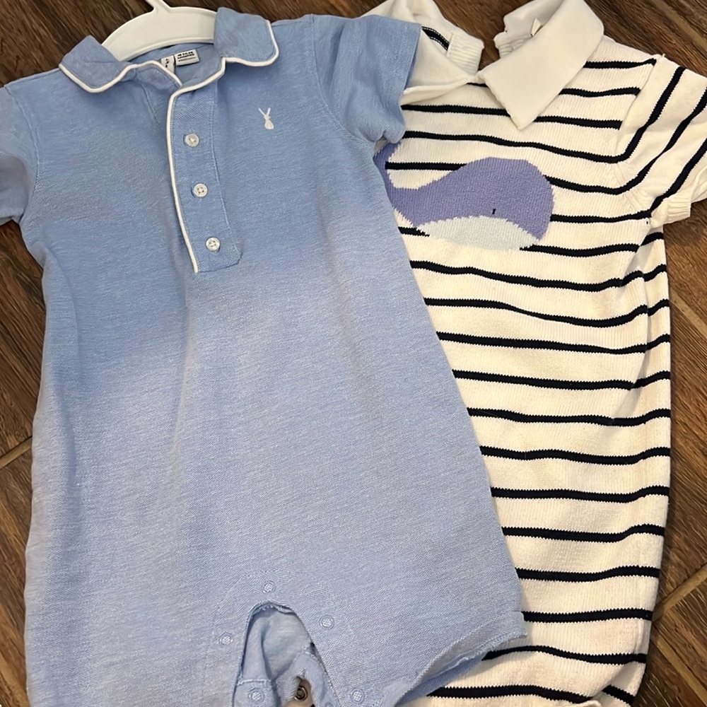 2 Janie and jack boy rompers 18-24 months